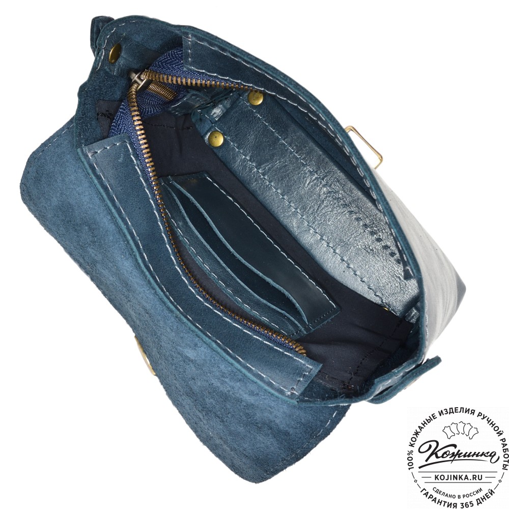  Кожаная сумка "Калифорния Нью" (синяя) 