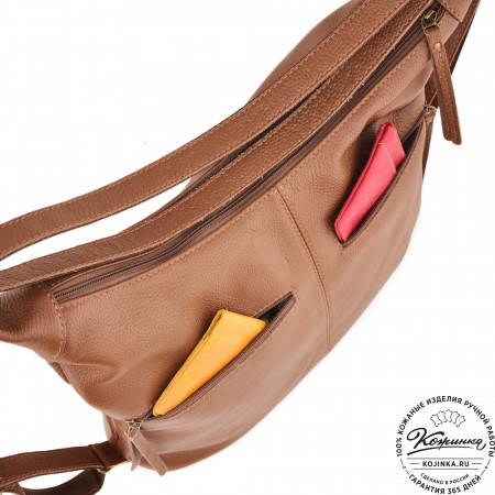 Женская кожаная сумка-трансформер "Ливадия" (коричневая) 