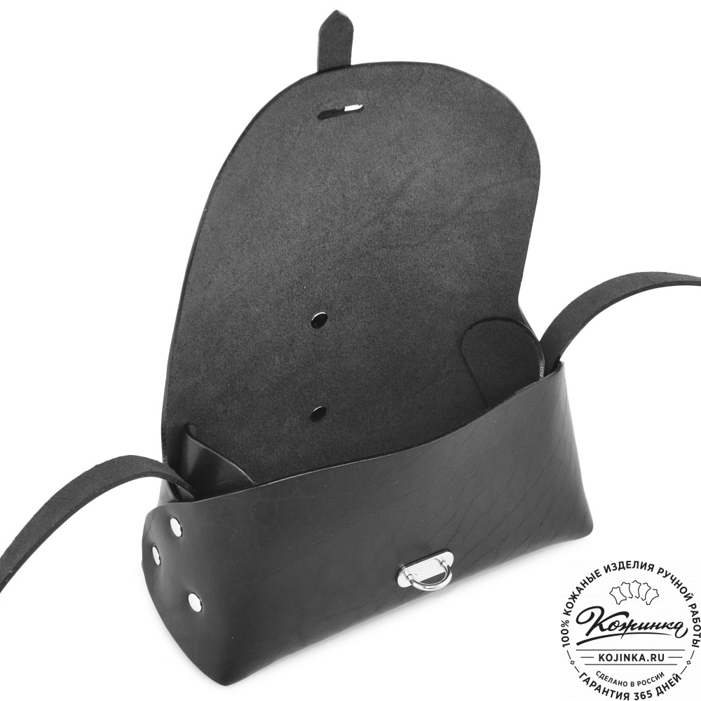 Женская кожаная сумка "Милла макси" (черная)