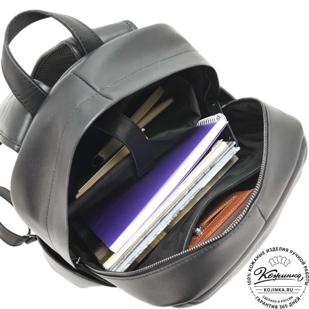 Кожаный рюкзак "Дунай" (черный)