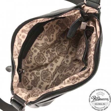 Женская кожаная сумка "Нева" (фактура чёрный)