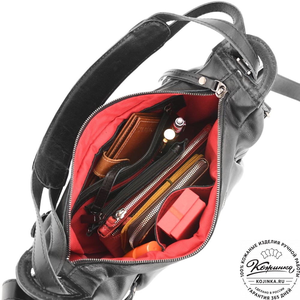 Женская кожаная сумка "Техас" (черная)