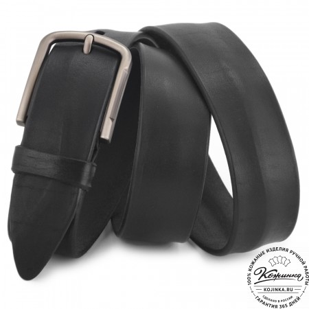 Кожаный ремень "Канзас нью" (черный)
