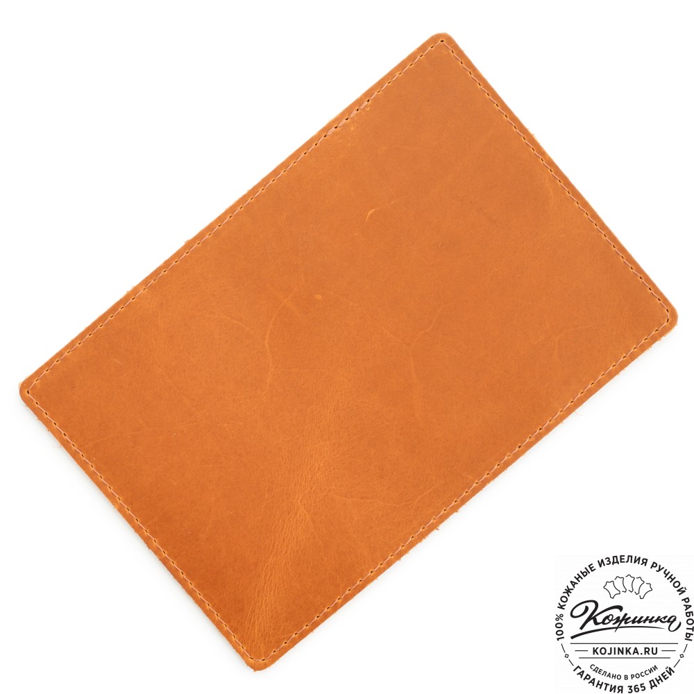  Кожаная обложка на паспорт "Будапешт" (рыжий крейзи)