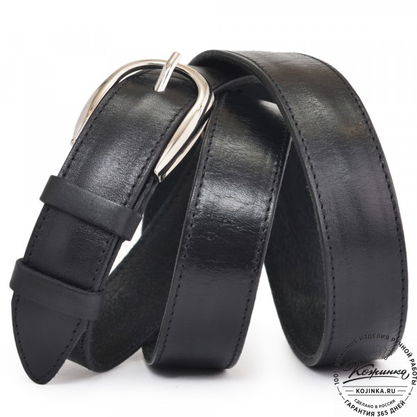  Кожаный ремень "Меган нью" (черный). фото 1