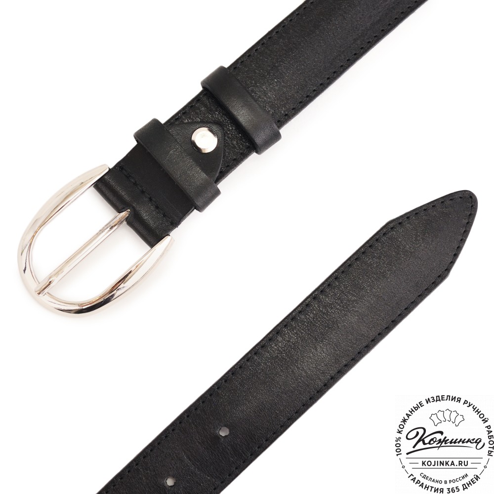  Кожаный ремень "Меган нью" (черный)