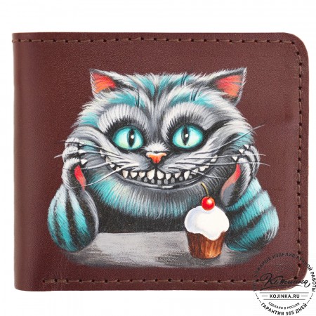  Кожаный бумажник "Рокки" "Чешир" (бордово-коричневый)