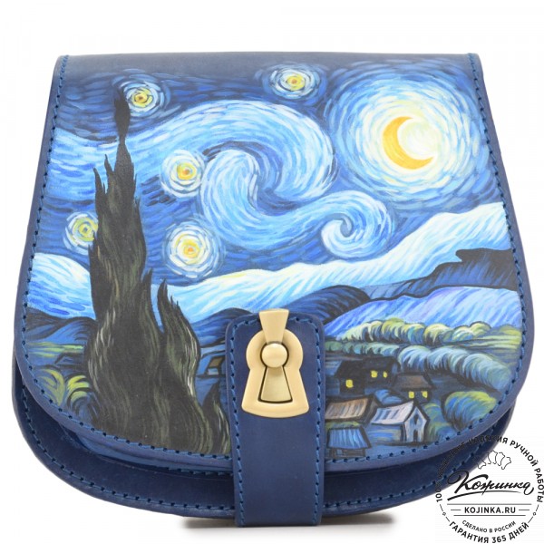 Кожаная сумка ручной работы "Джульетта-нью" "Звездная ночь". фото 1
