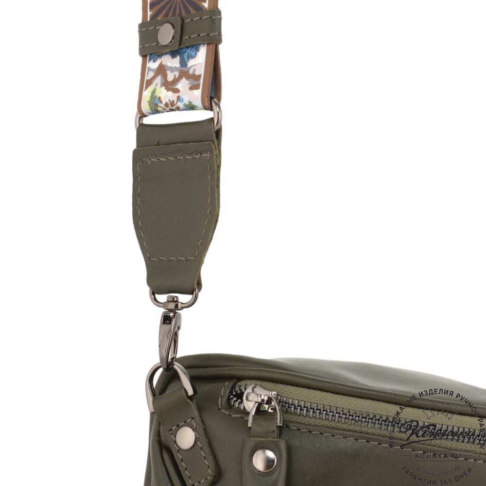 Женская кожаная сумка "Либерти" (хаки)