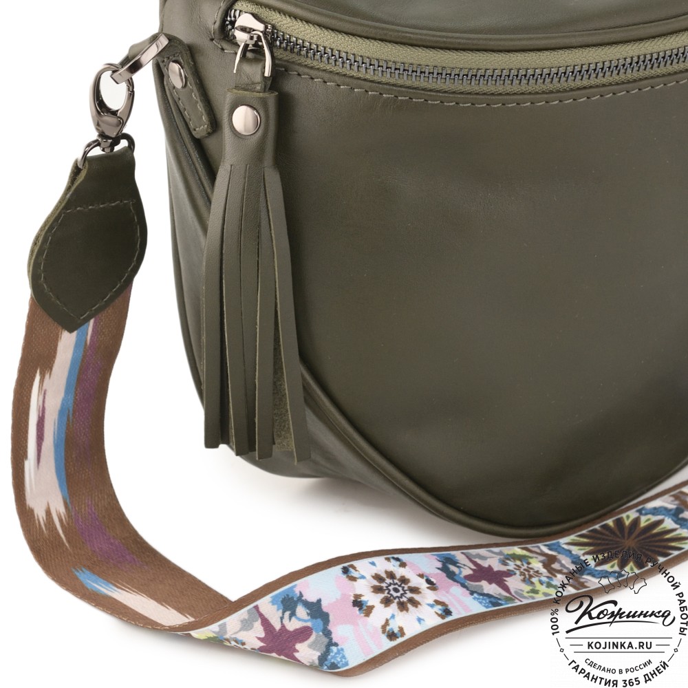 Женская кожаная сумка "Либерти" (хаки)