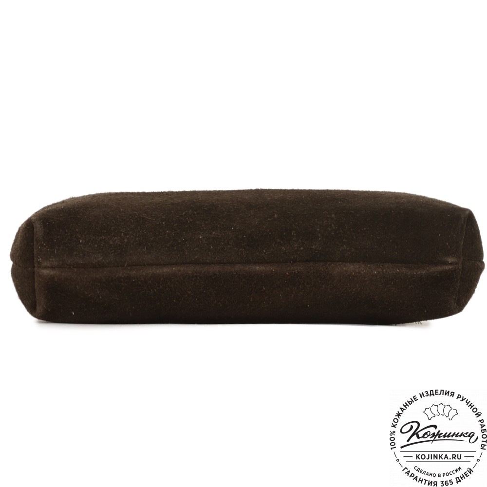 Кожаная косметичка "Лорен" (тёмно-коричневая)