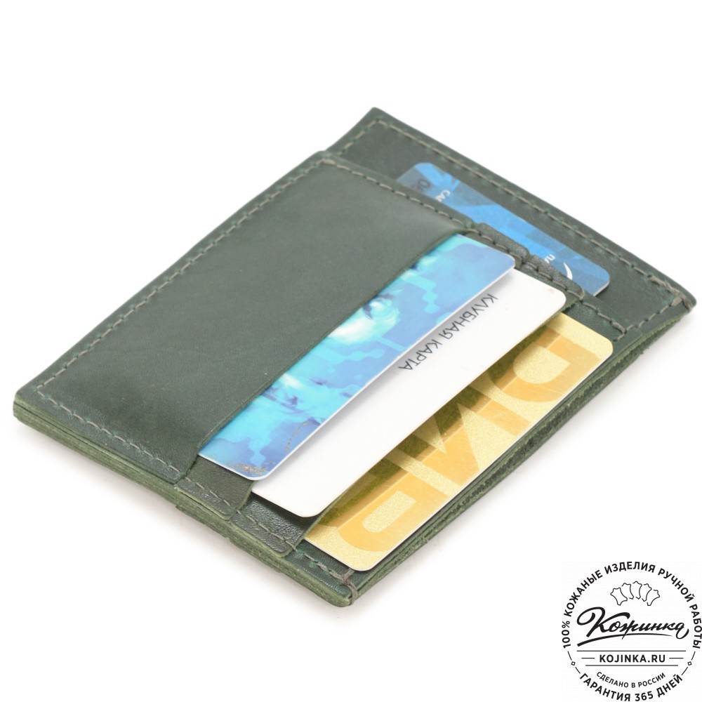 Кожаный футляр для карт "Мэри" (зеленый) 