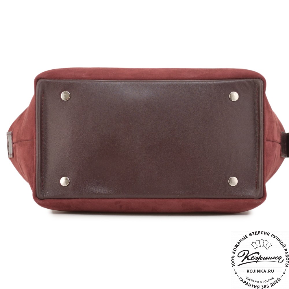 Женская кожаная сумка "Тойс" велюр (бордо)