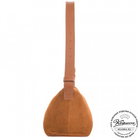 Женская кожаная сумка "Тойс" велюр (рыжая)