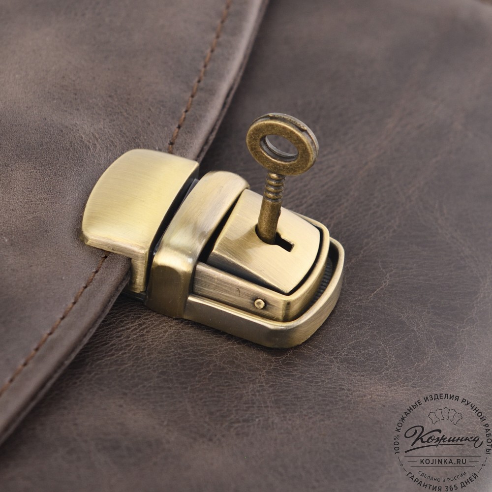 Кожаная барсетка "Фидель" (темно-коричневый антик)