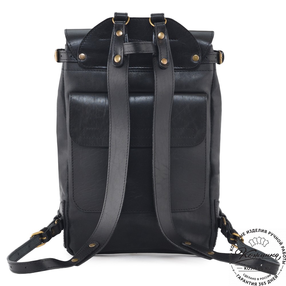 Кожаный рюкзак "Рафаэль" (чёрный)