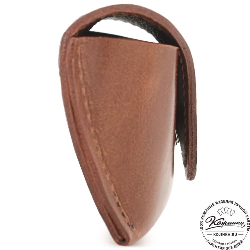 Кожаный футляр для очков из мягкой кожи (глянец рыжий)