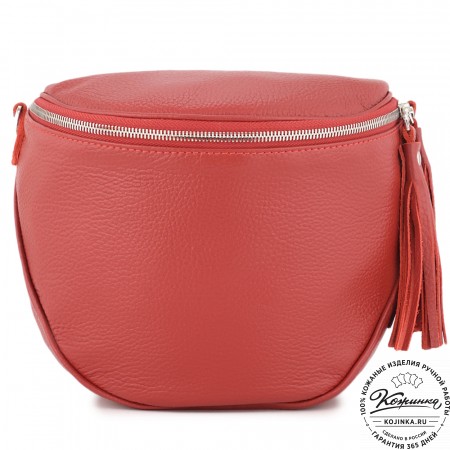 Женская кожаная сумка "Либерти" (красная)