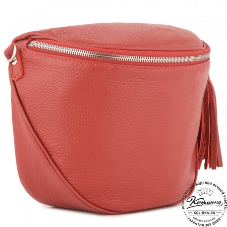 Женская кожаная сумка "Либерти" (красная)