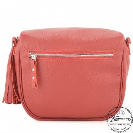 Женская кожаная сумка "Либерти" (красная)