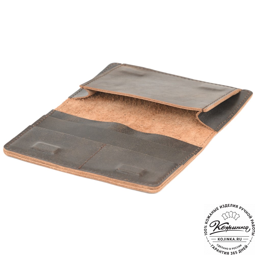 Кожаный бумажник для документов "Неаполь" (коричневая наппа)