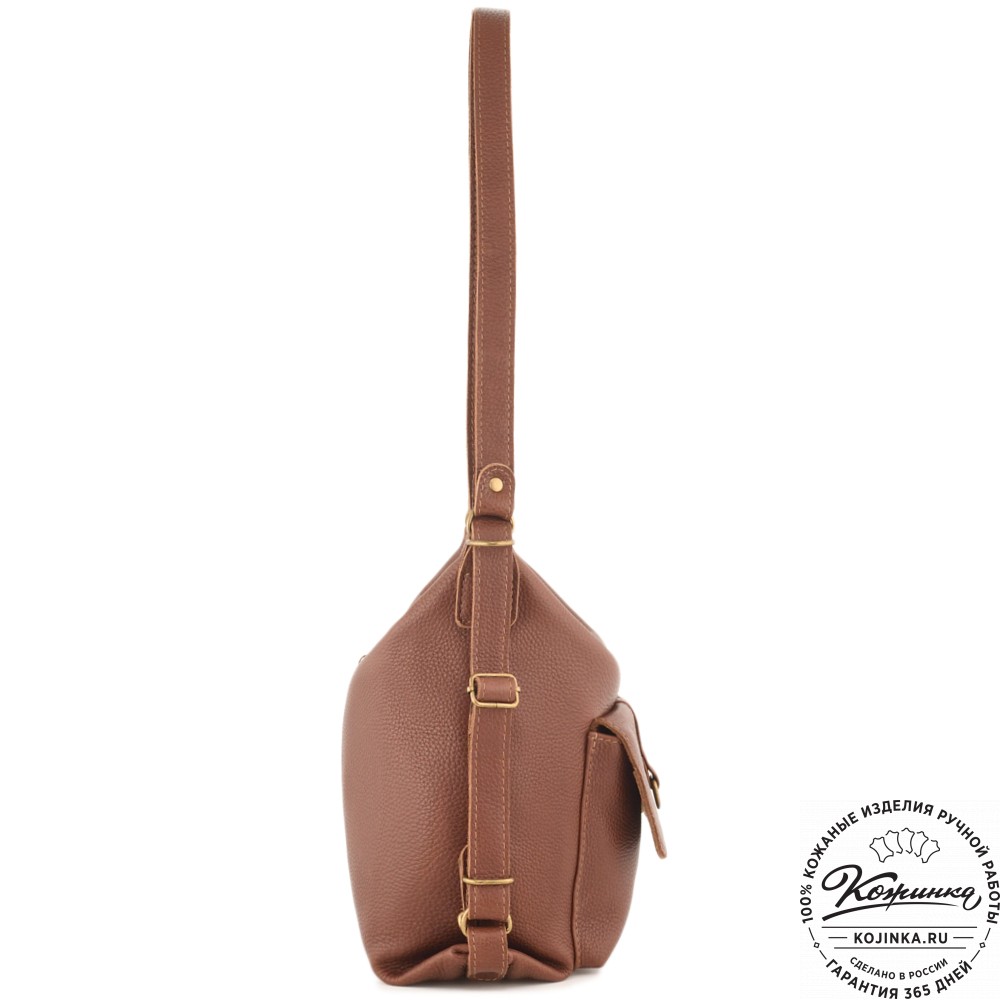 Женская кожаная сумка-рюкзак "Ника" (фактура коричневая)