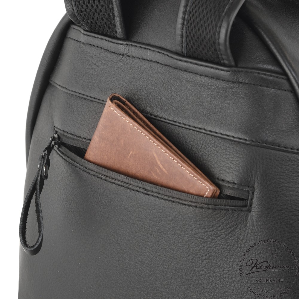 Кожаный рюкзак "Старк" (чёрный)