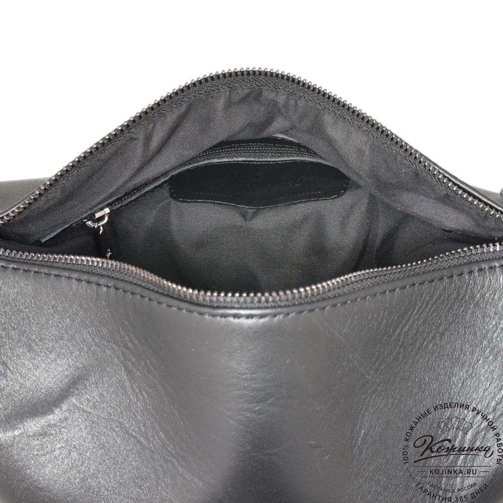 Женская кожаная сумка "Тойс" (черная)