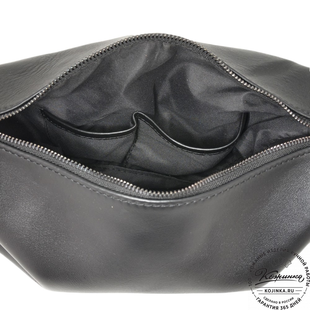 Женская кожаная сумка "Тойс" (черная)