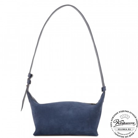 Женская кожаная сумка "Тойс" велюр (синий)