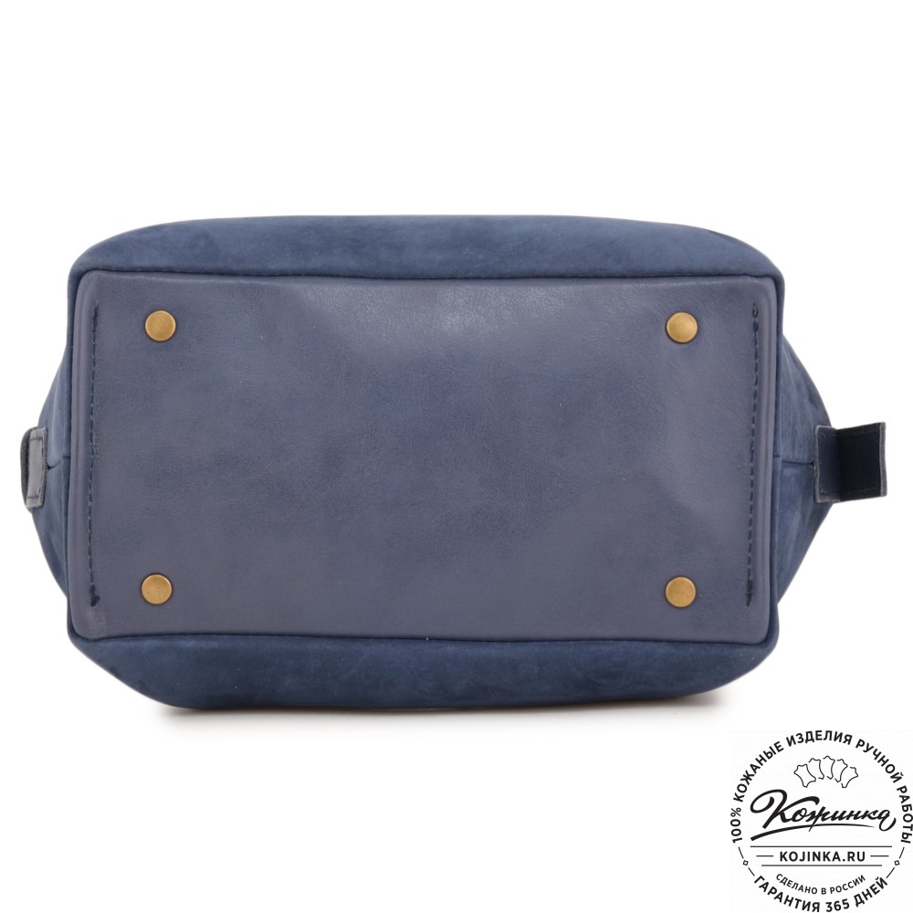 Женская кожаная сумка "Тойс" велюр (синий)