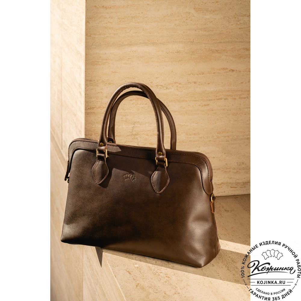 Женская кожаная сумка "Аврора" (коричневая гладкая кожа)