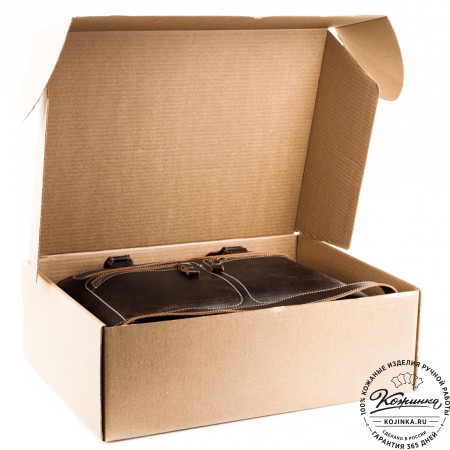  Кожаная сумка на грудь "Аполлон" (коричневая наппа)