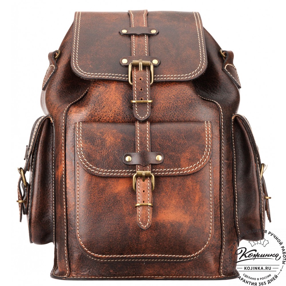 Кожаный рюкзак "Патриот" (коричневый эксклюзив)