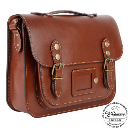 Кожаный портфель "Сатчел"  (коричневый)