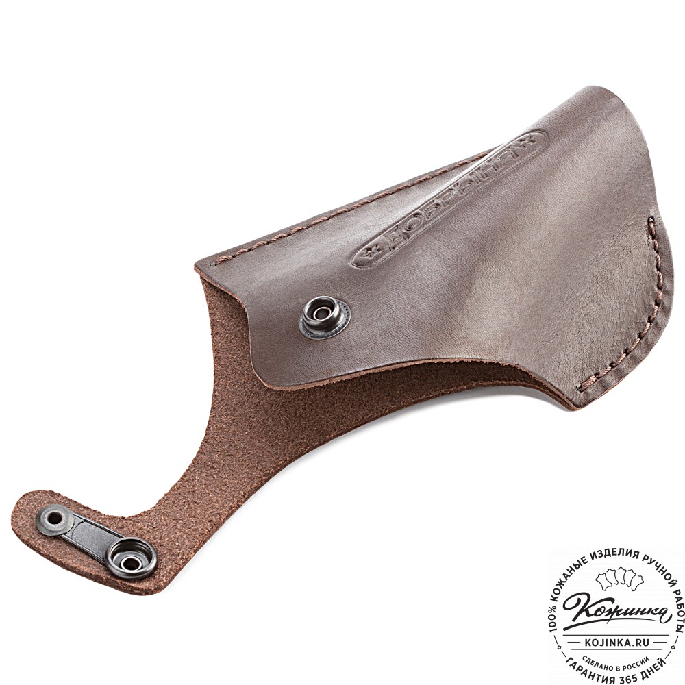 Кожаная поясная кобура  для пистолета "Добрыня" (темно-коричневая)