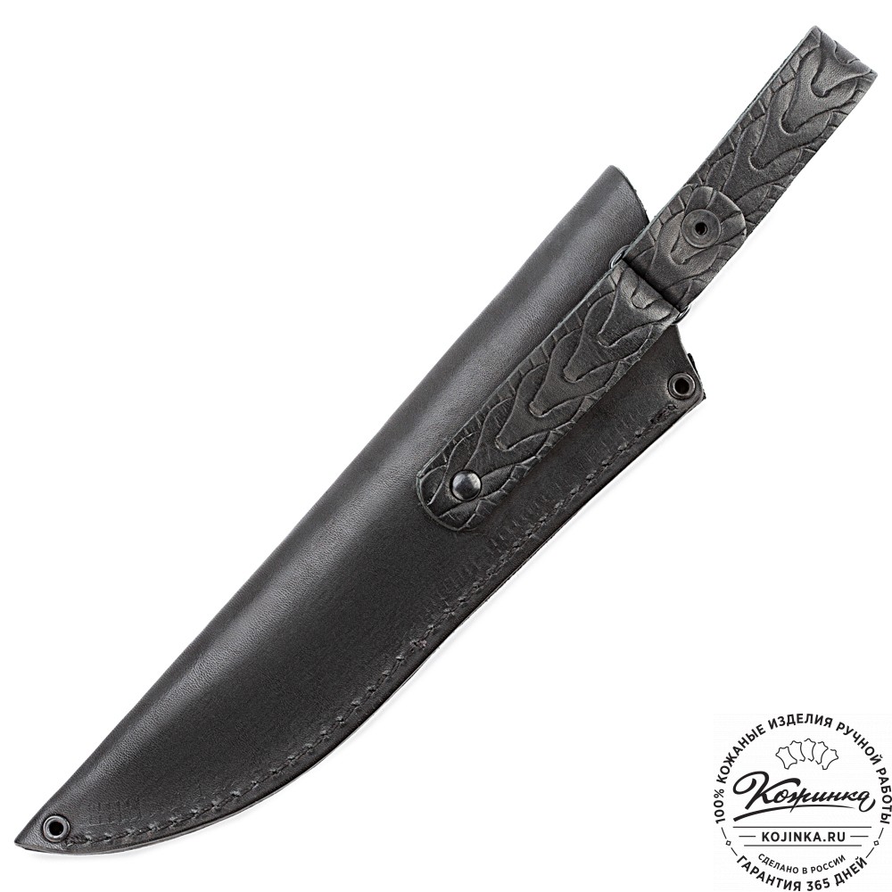Кожаные ножны для ножа с длиной клинка 17 см (черные)