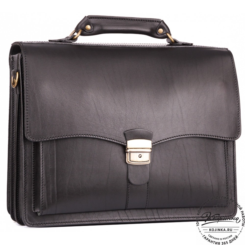 Кожаный портфель "Карьерист"  (чёрный)