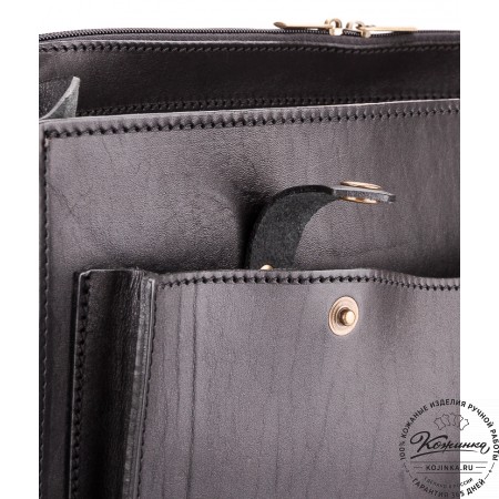 Кожаный портфель "Карьерист"  (чёрный)