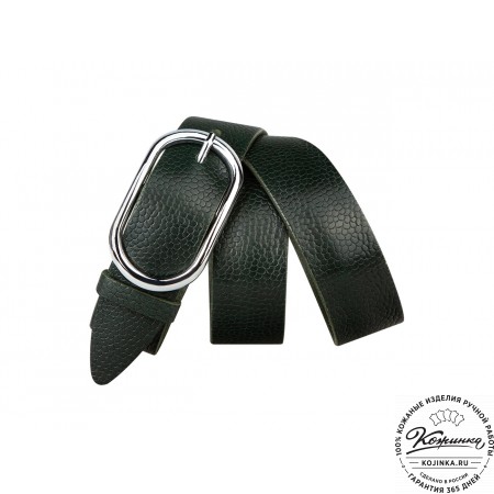 Кожаный ремень B40-1302 (зелёный)