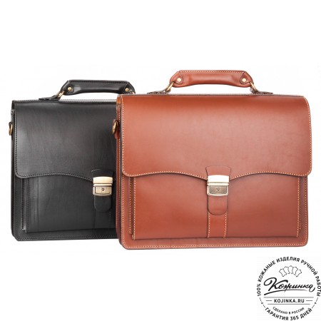 Кожаный портфель "Карьерист"  (рыжий)