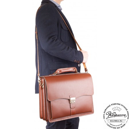 Кожаный портфель "Карьерист"  (рыжий)