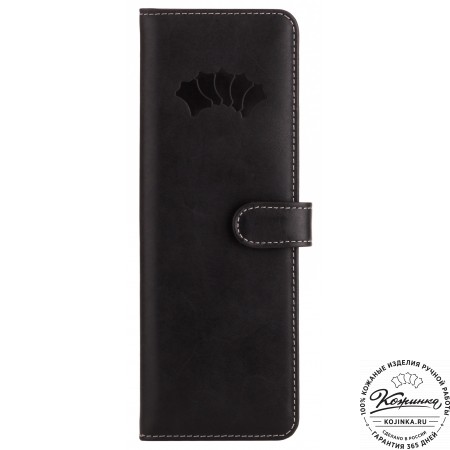 Кожаная визитница Токио (черная)