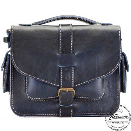 Кожаная  сумка "Виктория" (синий эксклюзив)