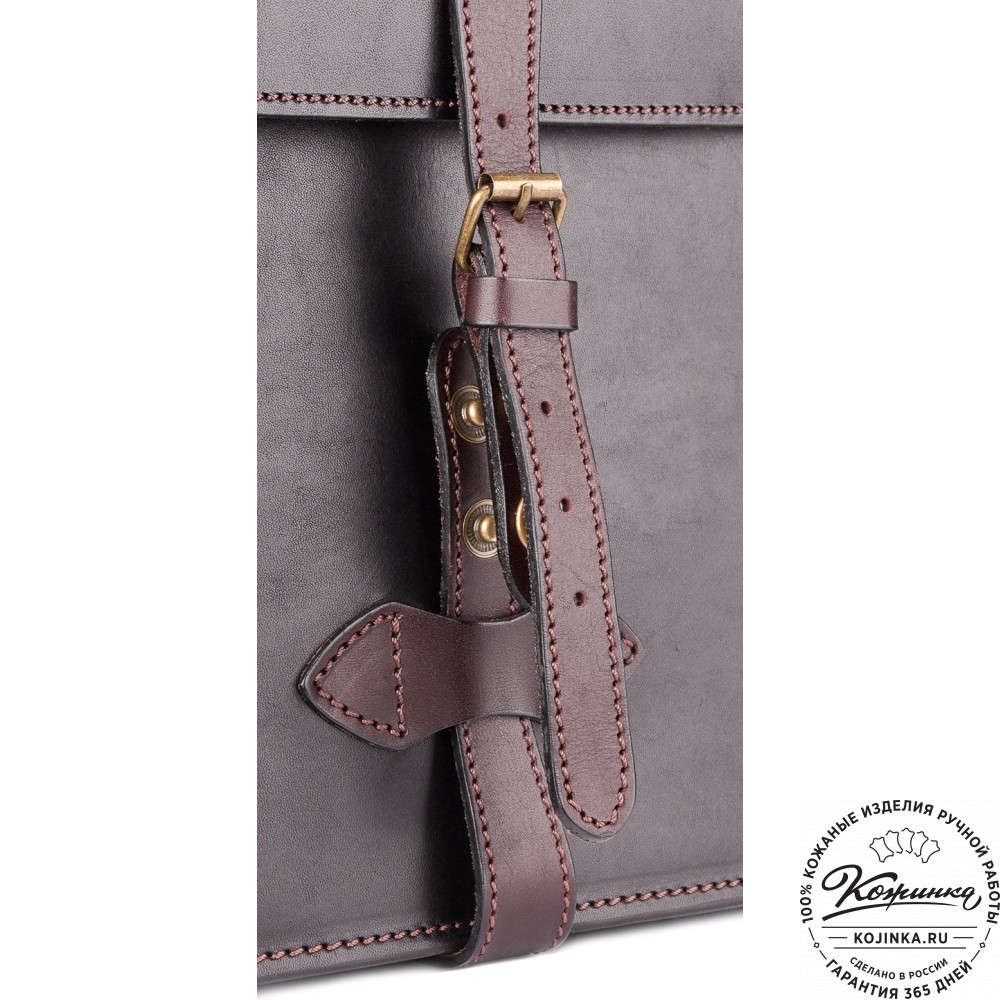 Мужской кожаный портфель "Литтлетон" (чёрный с коричневым)