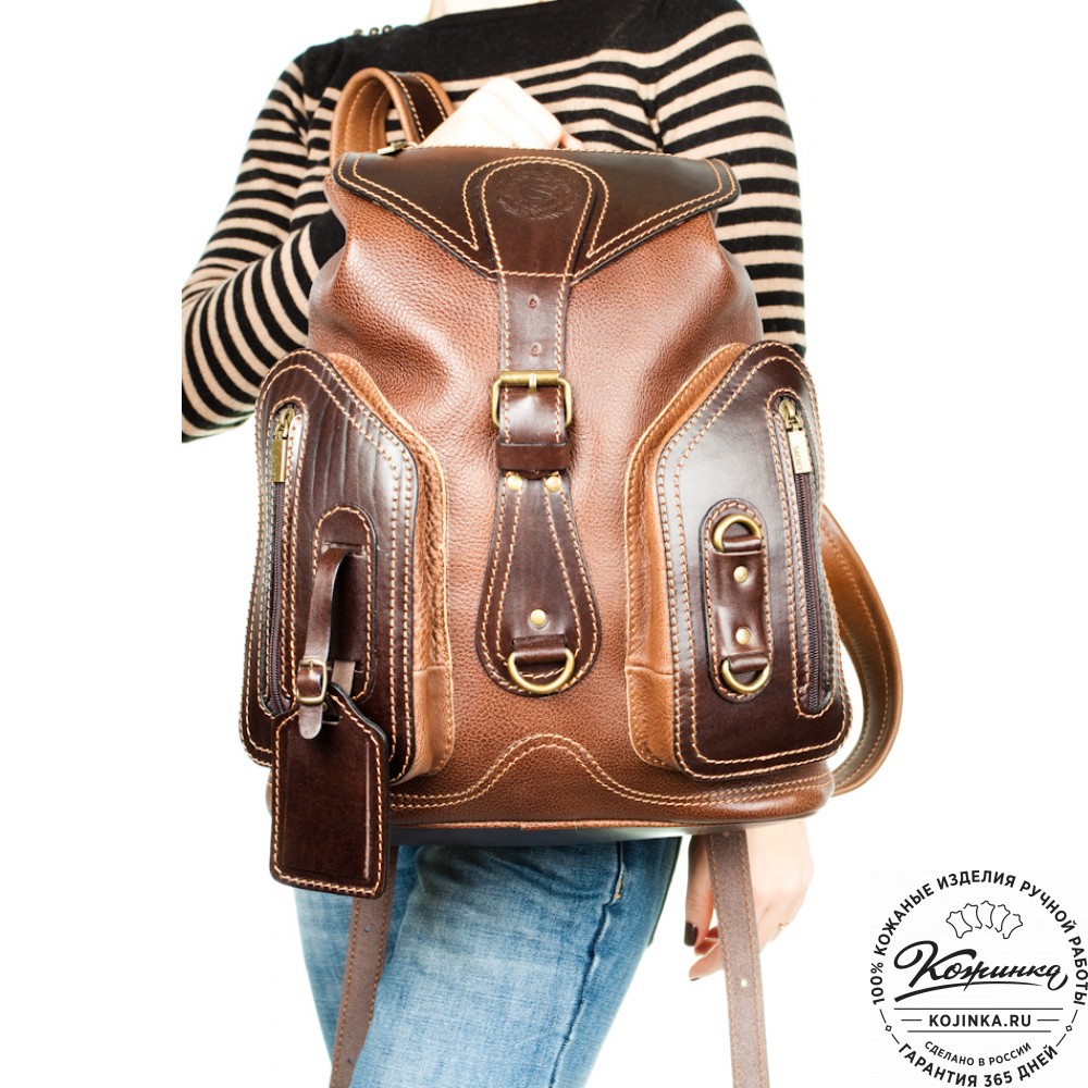 Кожаный рюкзак "Стиль 2" (коричневый)
