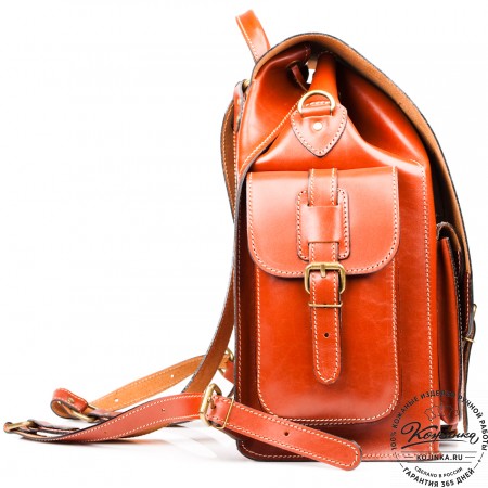 Кожаный рюкзак "Пехотинец" (Рыжий)