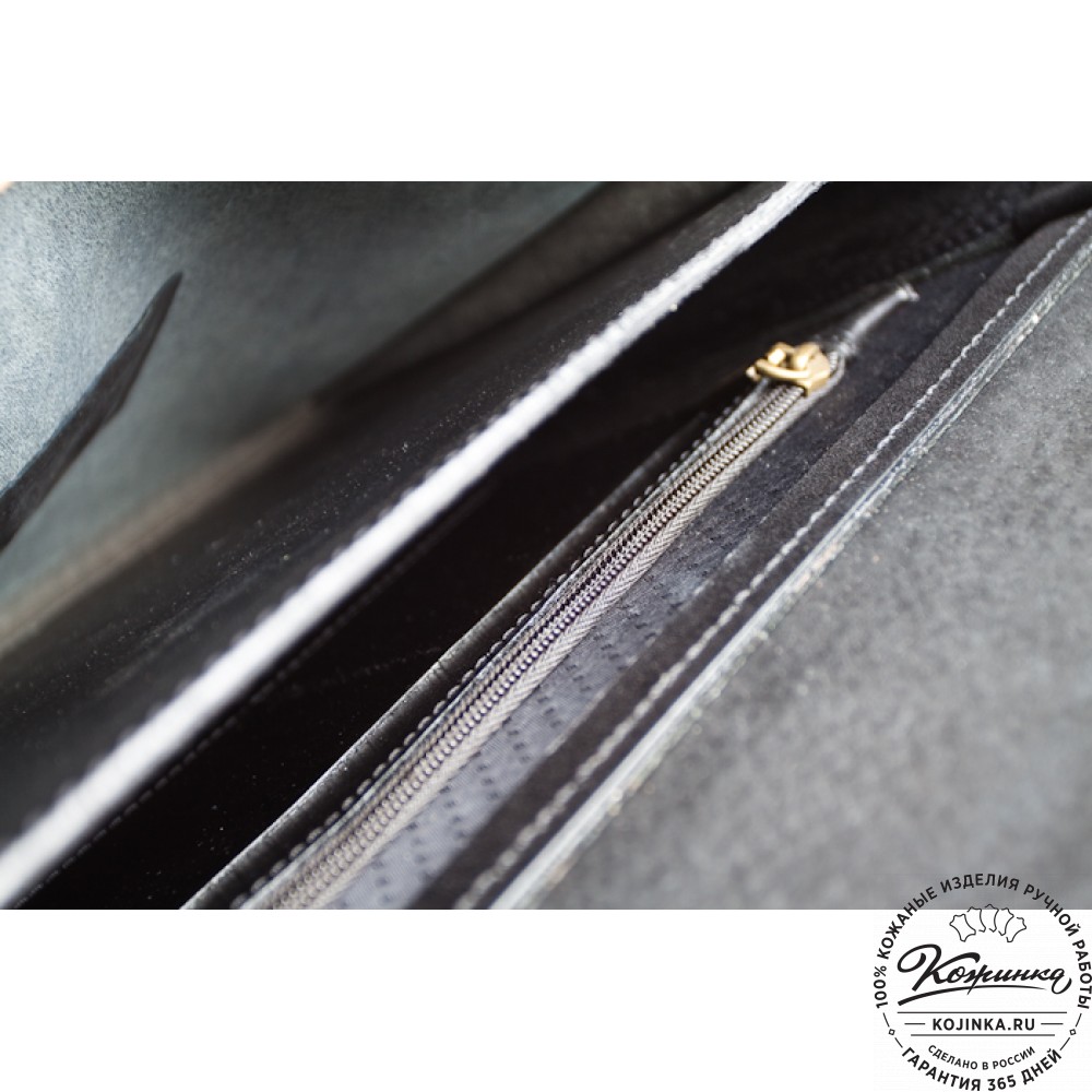 Деловой кожаный портфель "Мини" (чёрный)