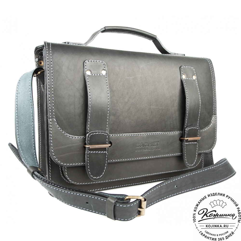 Кожаный портфель "Француз" (черный)