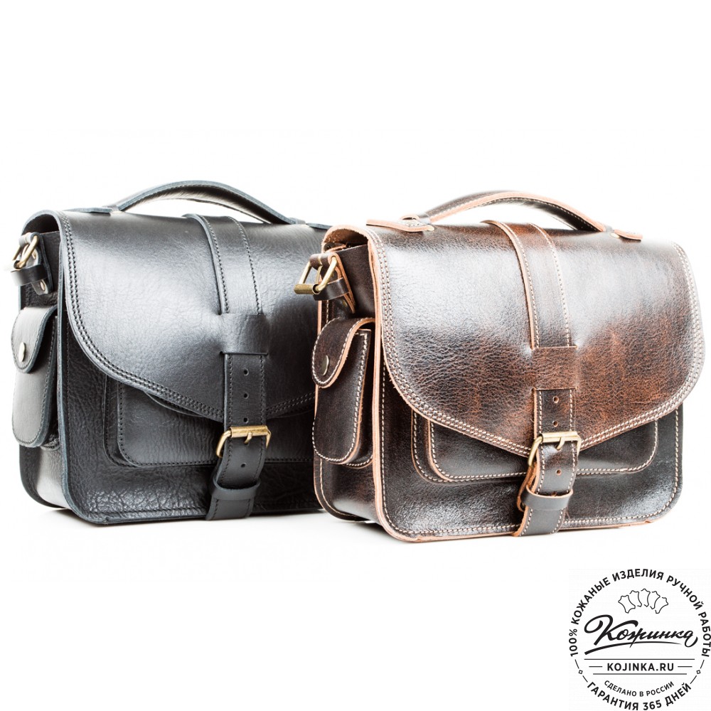 Кожаная  сумка "Виктория" (черная)